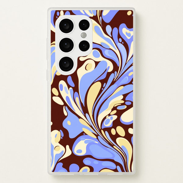 Blue, Yellow & Brown Marble Swirl Phone Case - Galaxy S24 Ultra / Standard
