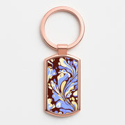 Blue, Yellow & Brown Marble Swirl Luxury Keyring 4