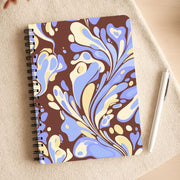 Blue, Yellow & Brown Marble Swirl Notebook 3