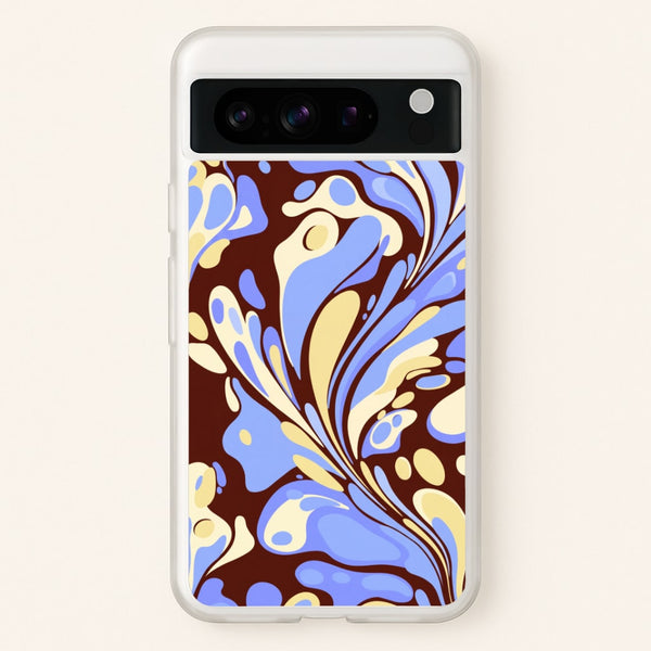 Blue, Yellow & Brown Marble Swirl Phone Case - Google Pixel 8 Pro / Standard