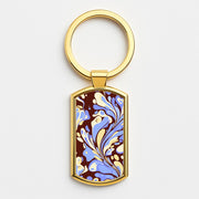 Blue, Yellow & Brown Marble Swirl Luxury Keyring 3