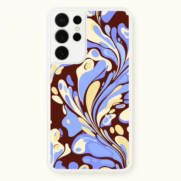 Blue, Yellow & Brown Marble Swirl Phone Case - Galaxy S21 Ultra / Standard