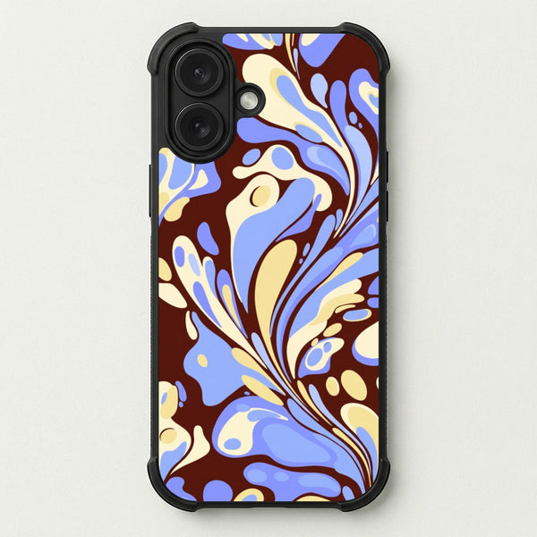Blue, Yellow & Brown Marble Swirl Phone Case — Bumper case