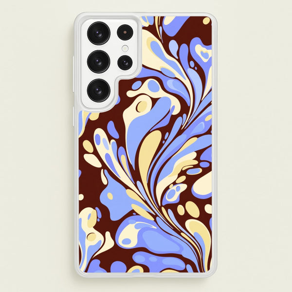 Blue, Yellow & Brown Marble Swirl Phone Case - Galaxy S23 Ultra / Standard
