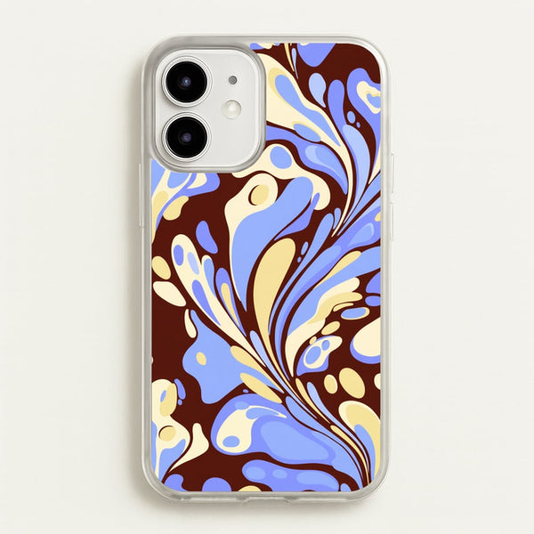 Blue, Yellow & Brown Marble Swirl Phone Case - iPhone 12 Mini / Standard
