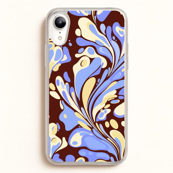 Blue, Yellow & Brown Marble Swirl Phone Case - iPhone XR / Standard