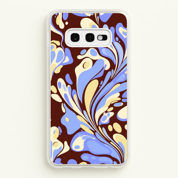 Blue, Yellow & Brown Marble Swirl Phone Case - Galaxy S10e / Standard