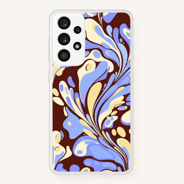 Blue, Yellow & Brown Marble Swirl Phone Case - Galaxy A33 / Standard