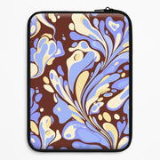 Blue, Yellow & Brown Marble Swirl Laptop Sleeve 1