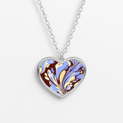 Blue, Yellow & Brown Marble Swirl Necklace 3