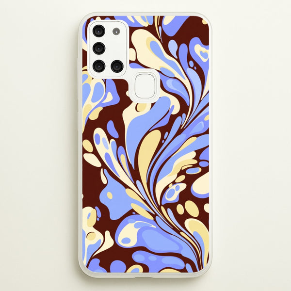 Blue, Yellow & Brown Marble Swirl Phone Case - Galaxy A21s / Standard