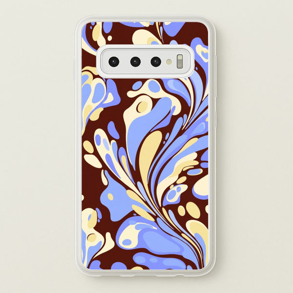 Blue, Yellow & Brown Marble Swirl Phone Case - Galaxy S10 Plus / Standard