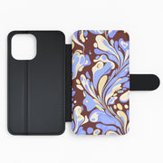 Blue, Yellow & Brown Marble Swirl Flip / Wallet Phone Case 2