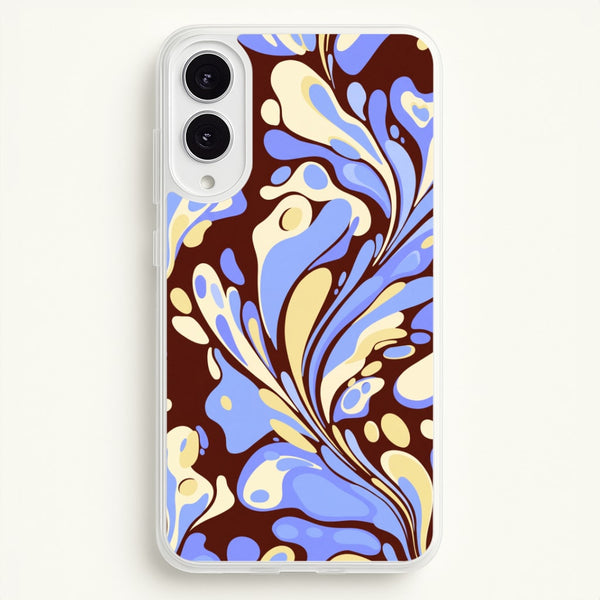 Blue, Yellow & Brown Marble Swirl Phone Case - Galaxy S25 Edge / Standard