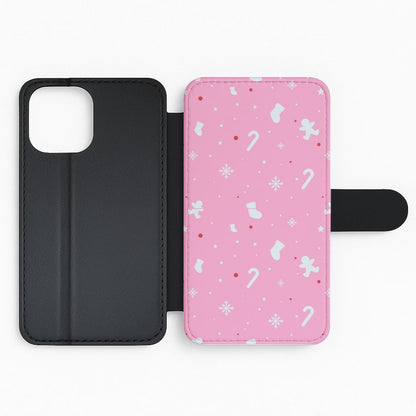 Festive Pattern - Pink Flip Phone Case