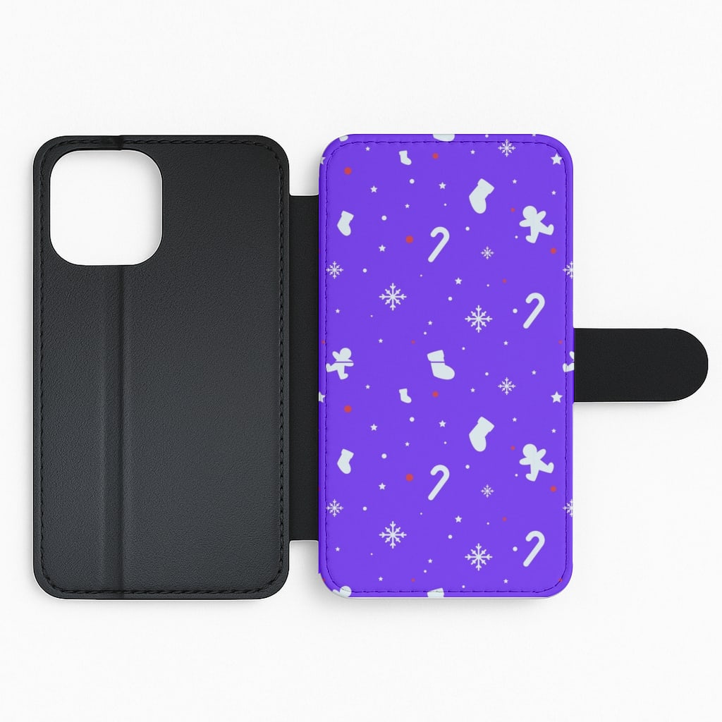 Festive Pattern - Blue Flip Phone Case