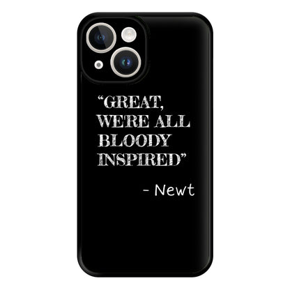 Great, We're All Bloody Inspired - Newt Phone Case for iPhone 14