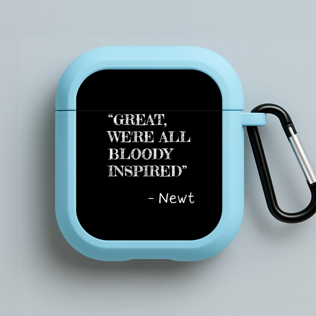 Great, We're All Bloody Inspired - Newt Blue AirPods Case