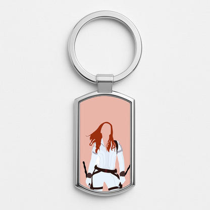 Black Widow Silver Keyring
