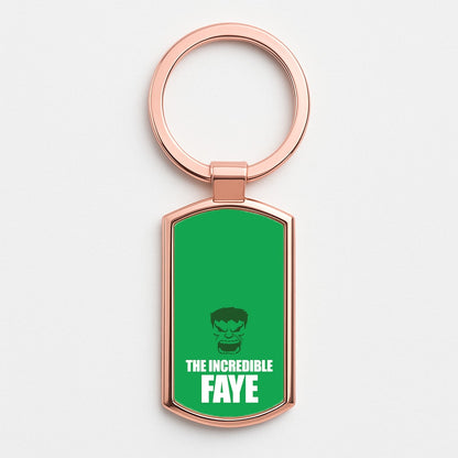Hulk - Personalised Superhero Comic Rose Gold Keyring