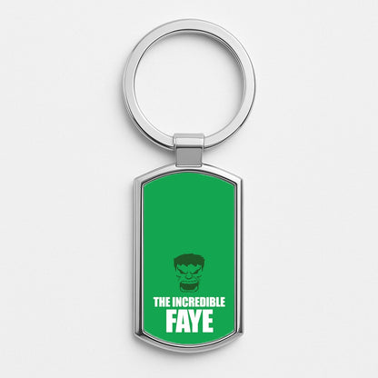 Hulk - Personalised Superhero Comic Silver Keyring