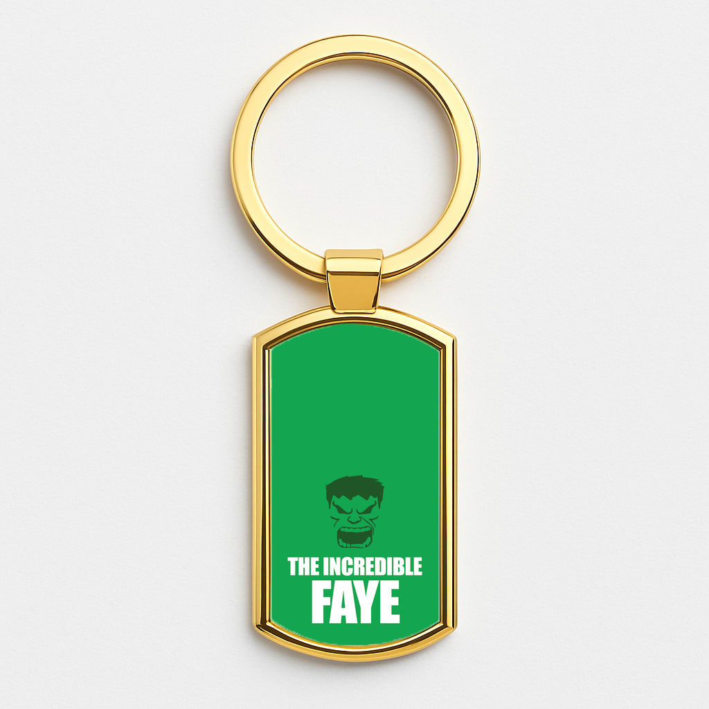 Hulk - Personalised Superhero Comic Gold Keyring