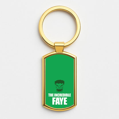 Hulk - Personalised Superhero Comic Gold Keyring