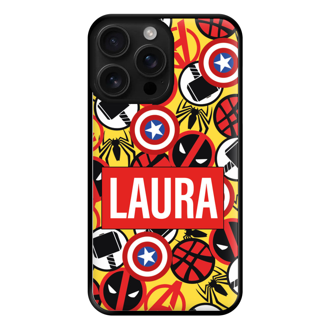 Collage - Personalised Superhero Comic Phone Case for iPhone 16 Pro Max