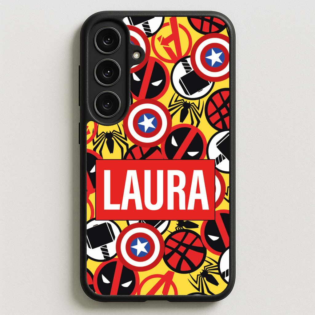 Collage - Personalised Superhero Comic Phone Case for Galaxy S25FE