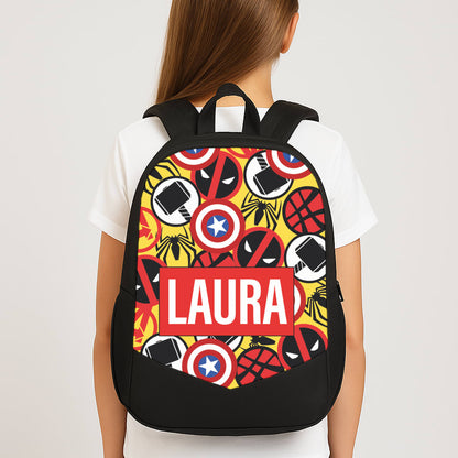 Collage - Personalised Superhero Comic Large School Bag