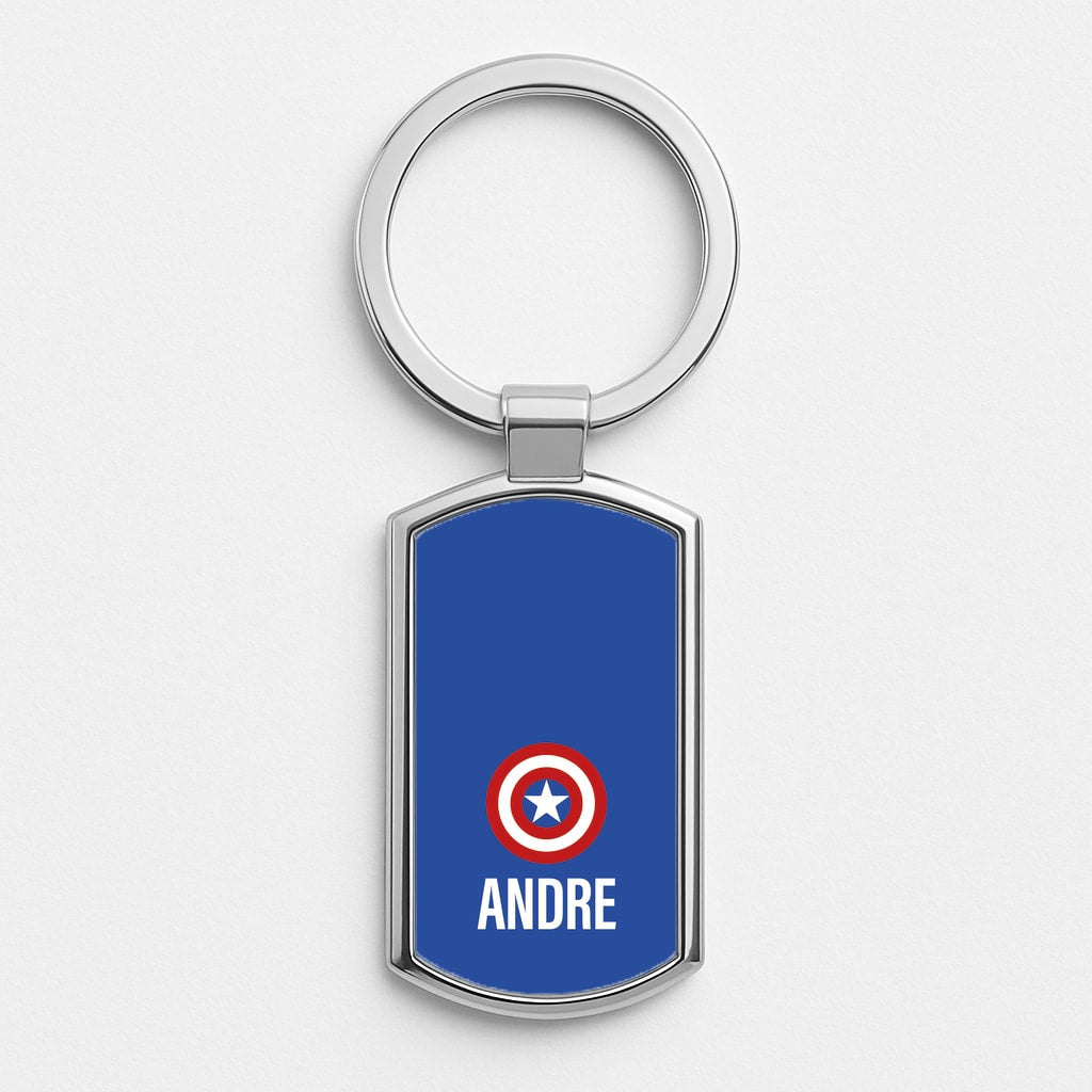 Captain America - Personalised Superhero Comic Luxury Keyring
