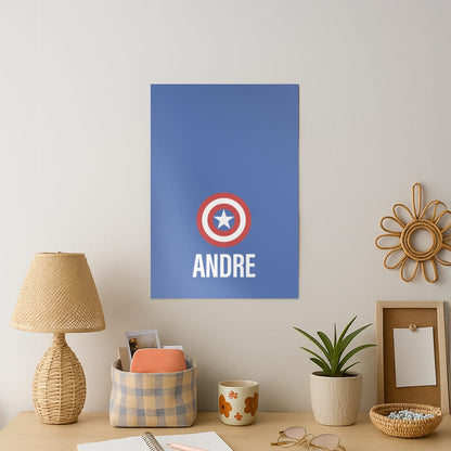 Captain America - Personalised Superhero Comic Art Print