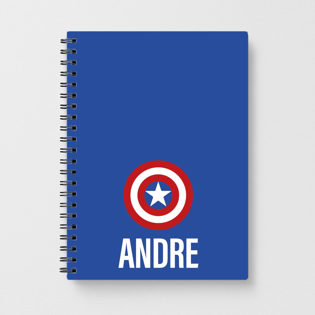 Captain America - Personalised Superhero Comic Notebook