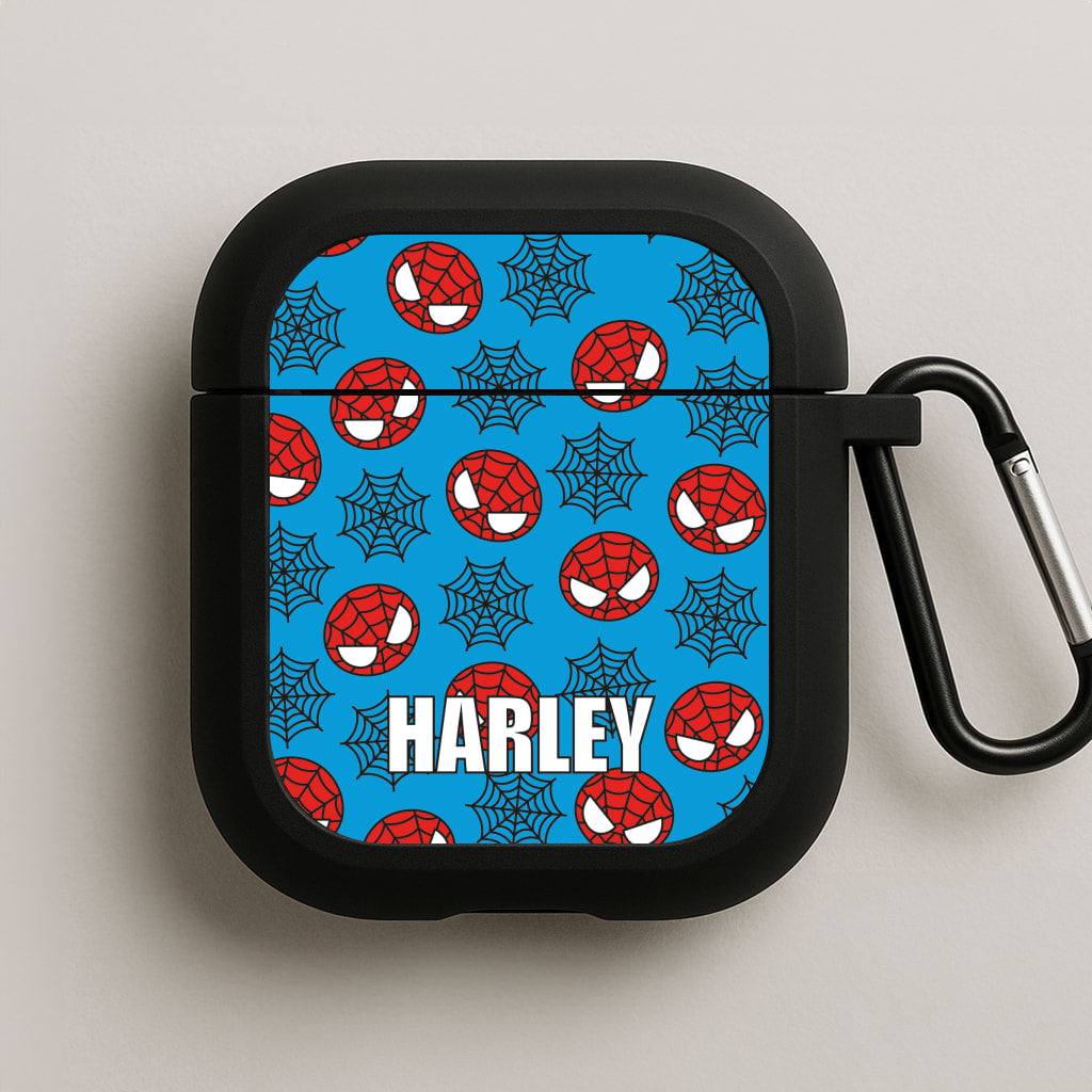 Spiderman And Webs - Personalised Superhero Comic AirPods Case
