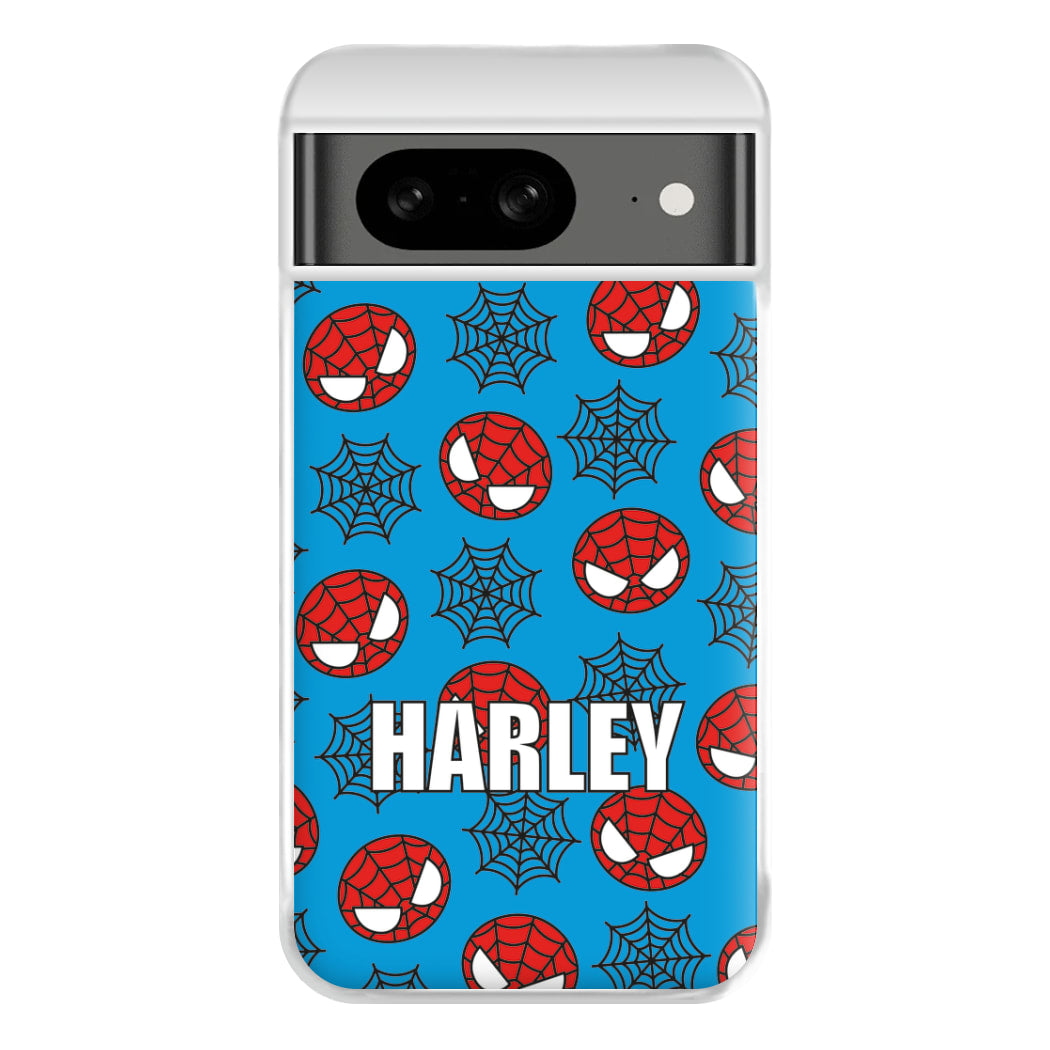 Spiderman And Webs - Personalised Superhero Comic Phone Case for Google Pixel 8