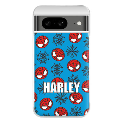 Spiderman And Webs - Personalised Superhero Comic Phone Case for Google Pixel 8