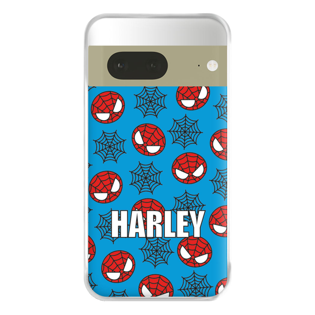 Spiderman And Webs - Personalised Superhero Comic Phone Case for Google Pixel 7a