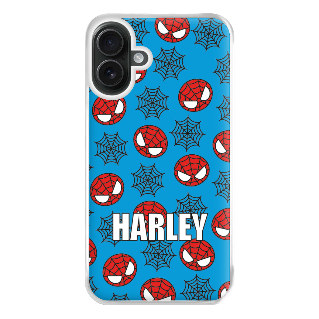 Spiderman And Webs - Personalised Superhero Comic Phone Case for iPhone 16 Plus