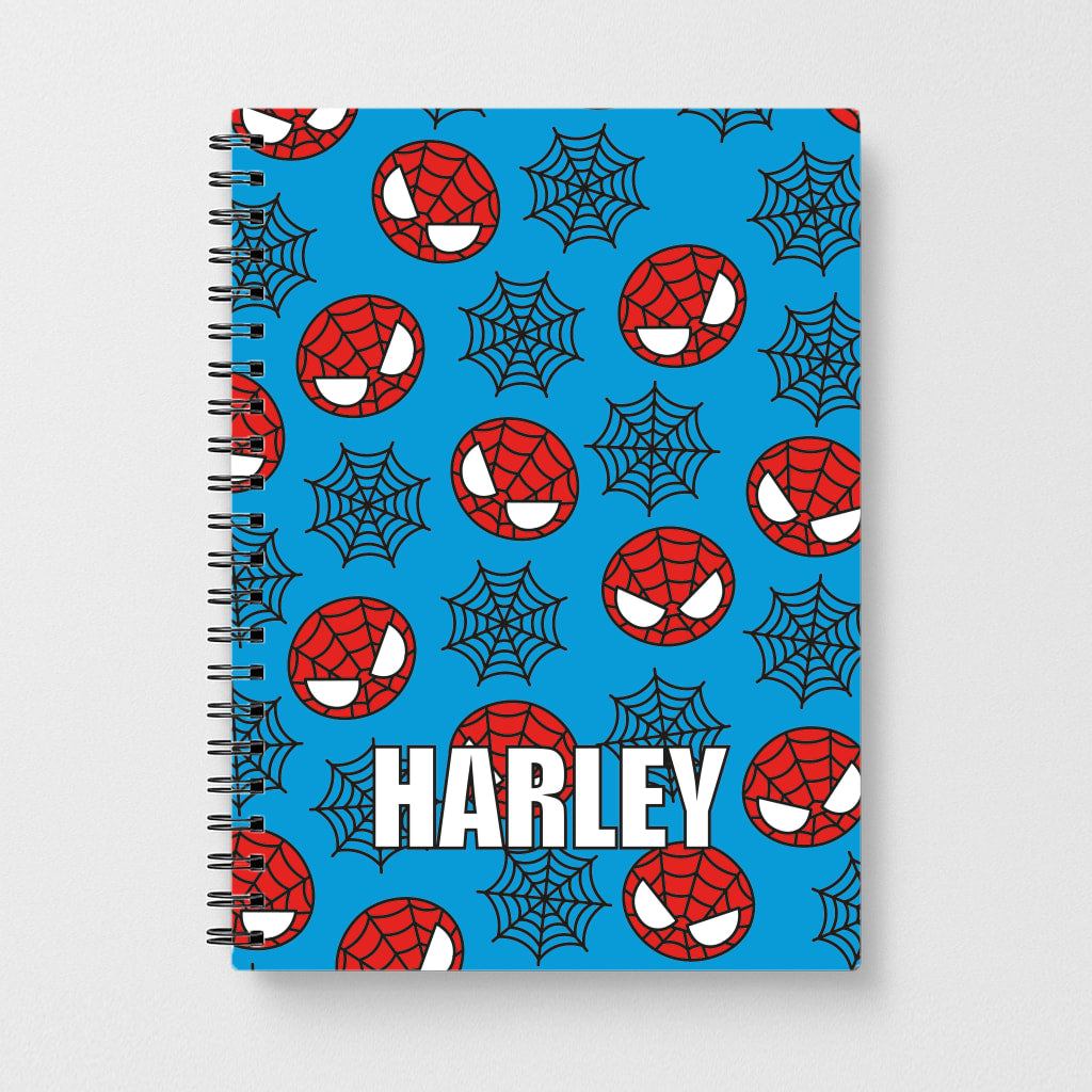Spiderman And Webs - Personalised Superhero Comic Notebook