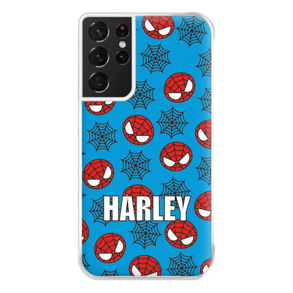 Spiderman And Webs - Personalised Superhero Comic Phone Case for Galaxy S21 Ultra