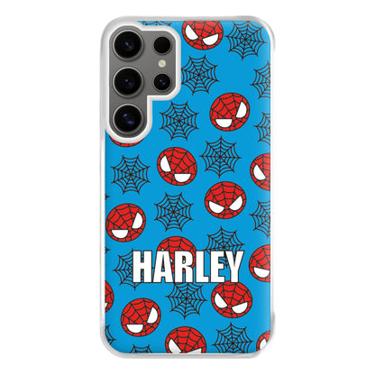 Spiderman And Webs - Personalised Superhero Comic Phone Case for Galaxy S24 Ultra