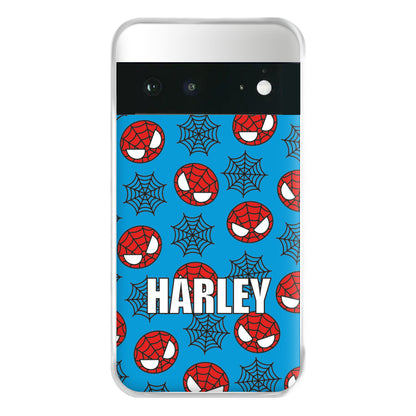 Spiderman And Webs - Personalised Superhero Comic Phone Case for Google Pixel 6a