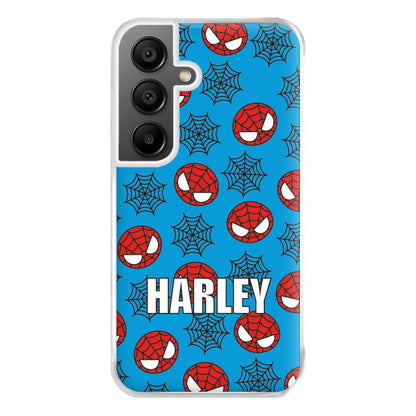 Spiderman And Webs - Personalised Superhero Comic Phone Case for Galaxy A55