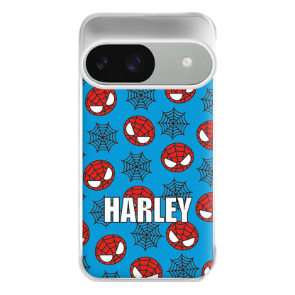 Spiderman And Webs - Personalised Superhero Comic Phone Case for Google Pixel 9 / 9 Pro