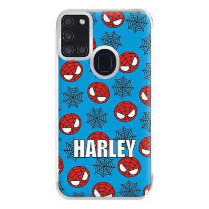 Spiderman And Webs - Personalised Superhero Comic Phone Case for Galaxy A21s