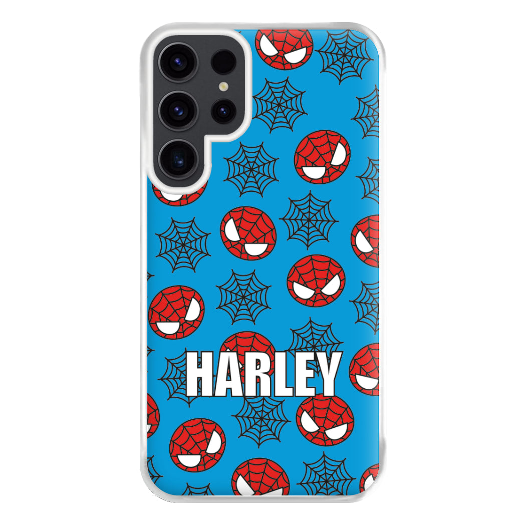 Spiderman And Webs - Personalised Superhero Comic Phone Case for Galaxy S23 Ultra