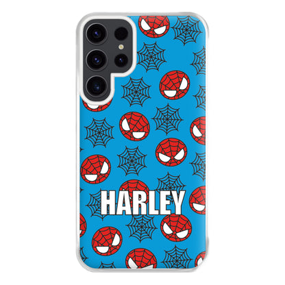 Spiderman And Webs - Personalised Superhero Comic Phone Case for Galaxy S23 Ultra