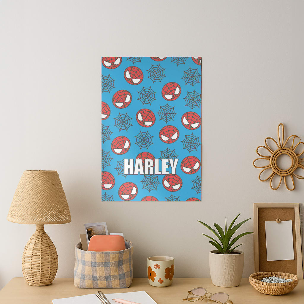 Spiderman And Webs - Personalised Superhero Comic Art Print