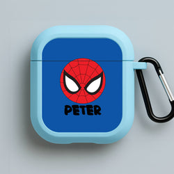 SpiderMan - Personalised Superhero Comic Blue AirPods Case