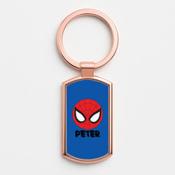 SpiderMan - Personalised Superhero Comic Rose Gold Keyring